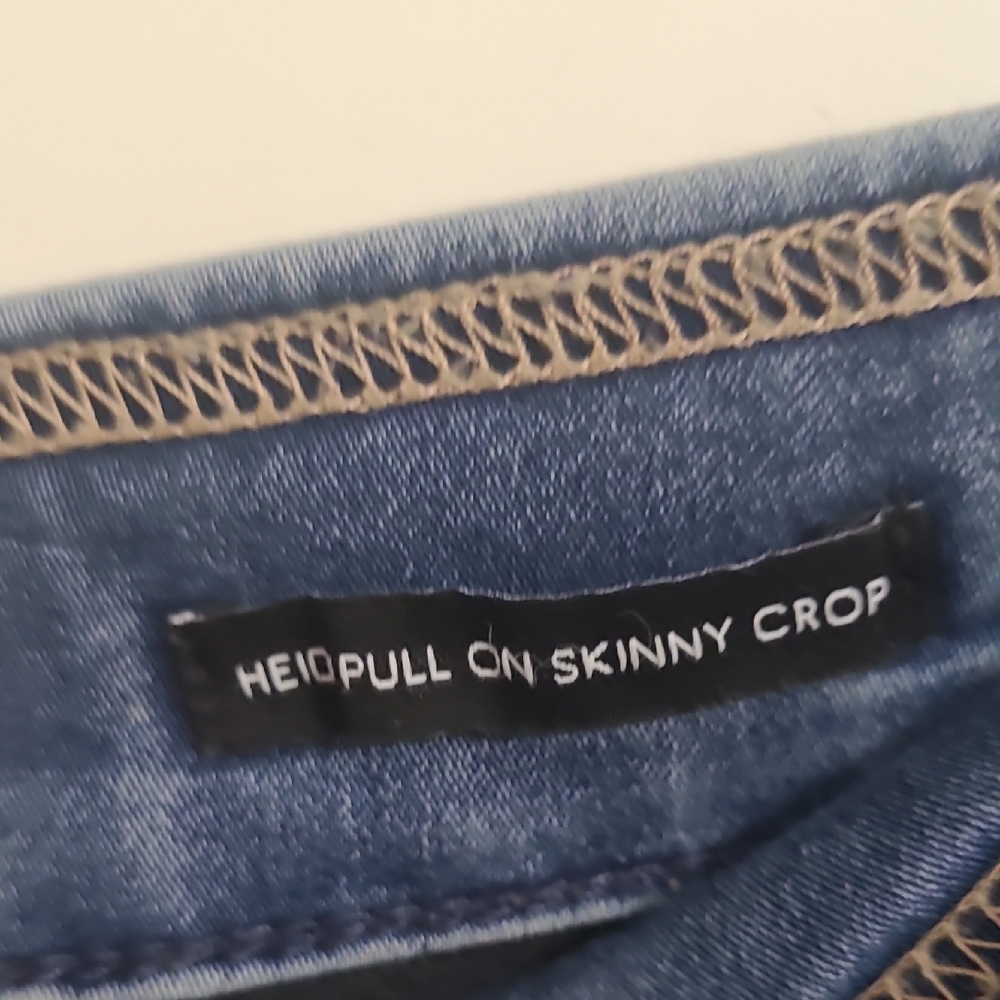 (FF) Nine West HEIDI PULL ON CROPPED Denim Blue Women's Jeggings - Picture 10 of 10